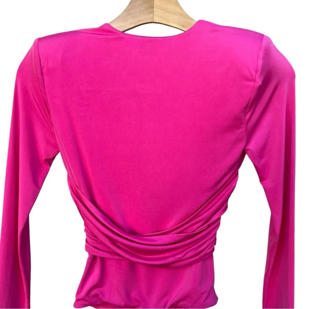 Lovers + Friends Anya Long Sleeve Pink Bodysuit Women’s X-Small